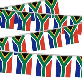 32FT Small South Africa Pennant Flag Bunting,30 PCS Mini String Banner Stripes South African Decor Rectangle for Holiday Restaurant Home Party School