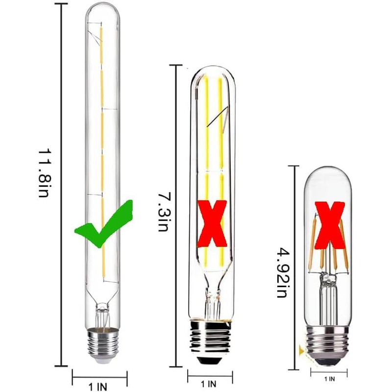 T10 Dimmable LED Tubular Bulb, Long Tube Edison Light Bulb