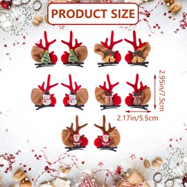 Niuhong Pack of 10 Christmas Antlers Hair Clips Hair Accessories Christmas Reindeer Hair Pins Cute Reindeer Antlers Clips Kids Deer Hair Clips Christmas Party Hair Accessories Decorations (B)