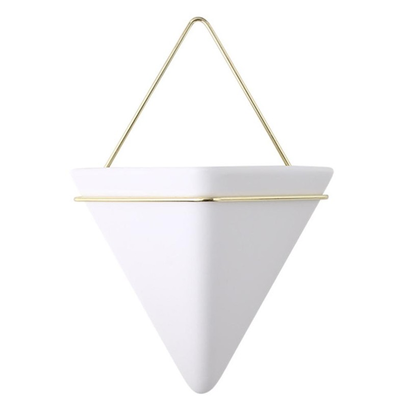 2Pcs Nordic Ceramic Wall Planter Triangular Mini Succulent Planter Hanging