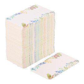 TEHAUX 100pcs Paper Jewelry Display Cards for Earrings and Necklaces Multi Floral Design for Craft Shows and Jewelry Storage
