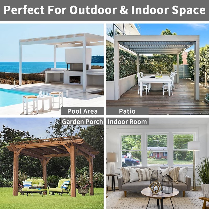 Easy-Going 100% Waterproof Outdoor Curtains Windproof Weatherproof Porch Curtains, Premium