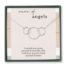 HOPE LOVE SHINE Miscarriage Memorial Necklace - Sympathy Jewelry for Twin Pregnancy Loss, Mom an Angels Keepsake, Interlocking Circles Necklace, Sorry for your loss, Bereavement Gift