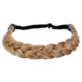 DIGUAN Synthetic Hair Braided Headband Wide Plaited Braids Hairpiece Women Girl Beauty accessory, 55g (Dirty Blonde)