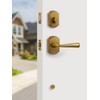 SORWDUERM 1 Pack Antique Brass Front Door Handle and Deadbolt