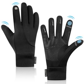 flintronic Cycling Gloves Running Gloves, Winter Thermal Gloves with Buckle Touchscreen Anti-Slip Waterproof Windproof Warm Liner Unisex Gloves for Skiing Cycling Climbing Driving Fishing, M