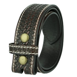 Gelante Genuine Full Grain Leather Belt Strap without Belt Buckle, Basketweave Brown, Medium (34''-36'')