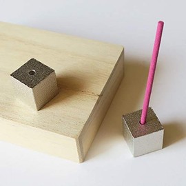 nippon kodo Silver Cube 1pc - Modern Cube Brass Incense Holder Collection Japanese Quality Incense Since 1575