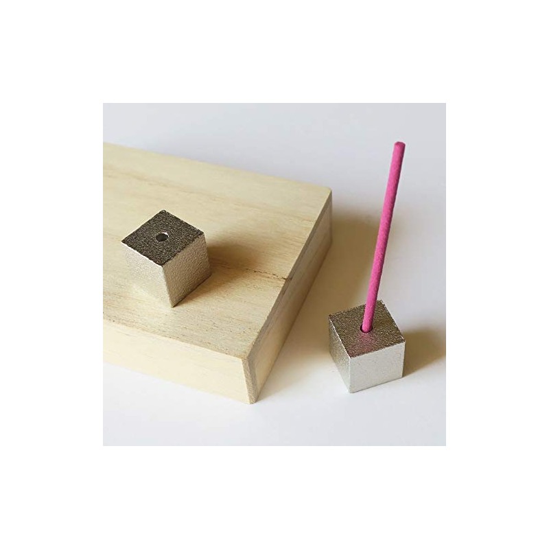 nippon kodo Silver Cube 1pc - Modern Cube Brass Incense