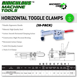 (10 Pack) 200LB U-BAR FLG BASE HORIZONTAL HOLD-DOWN CLAMP