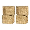 WEAVELYRICS 4 Pack 13 x 11in Rectangular Wicker Storage Bins,