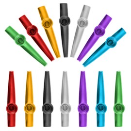 Kazoo Set of 14 Metal Kazoo Metal Aluminium Alloy Kasu Musical Instruments in 7 Colours Metal Kazoo for Children and Music Lovers Beginners Children Party Favours Gifts