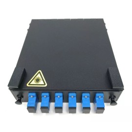 RiteAV Fiber Enclosure with Spool and Loaded 6 Port SC-UPC Singlemode LGX Panel
