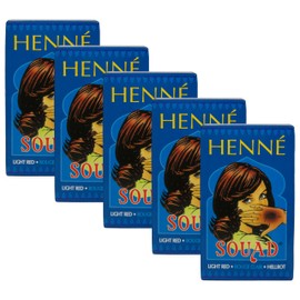 Hennedrog - Henna Souad Light Red 90 g - Plant-Based Hair Dye in Light Red (Light Red, 5 x 90 g)