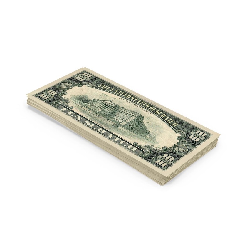 Scratch Cash 100 x $10 Dollars Old Style (Real Size)