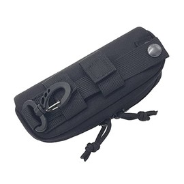 NewSilkRoad Eyeglasses Hard Case Tactical Molle Zipper Sunglasses Carrying Case 1000D Nylon with Clip (Black)