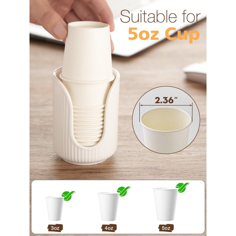 ABRUTY Bathroom Cup Dispenser, 3oz-4oz Ceramic Paper Cup Holder, Small