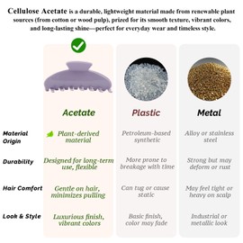 MAORULU Premium Durable Acetate Hair Claw Clips for Women Girls, 4 Inch Large Cute Jaw Clip for Thick or Thin Hair, Vintage Y2K Hair Clamps (Pastel Purple)