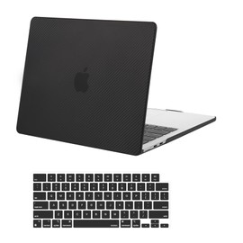 MOSISO Compatible with MacBook Air 13 inch Case M5 2026 M4 2025 M3 M2 2024-2022 A3449 A3240 A3113 A2681, Carbon Fiber Texture Protective Hard Shell & Keyboard Cover for MacBook Air 13.6, Black