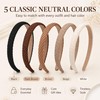 5 Pack Thin Headbands for Women, 0.6 Inch Non Slip