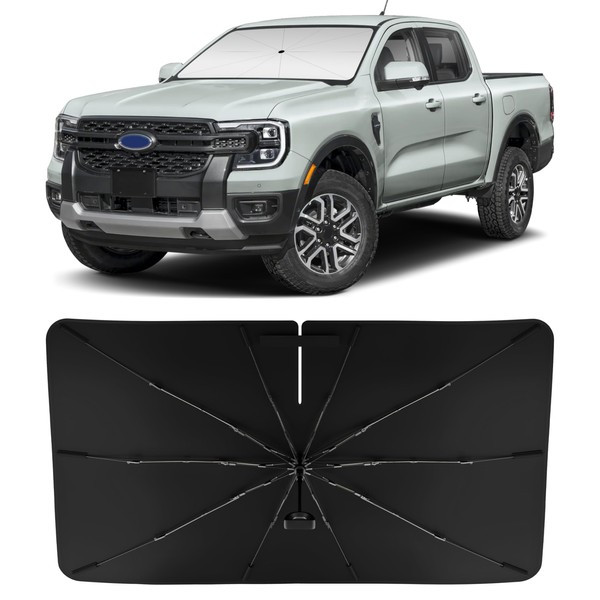 INSAUTO Windshield Sun Shade Umbrella for Ford Ranger 2019-2025, Foldable