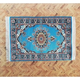 Streets Ahead Dollhouse Rug Woven Fabric Large Bright Blue 9" x 6" 1:12 Scale Miniature