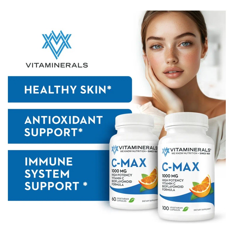 Vitaminerals C Max 1000mg Vitamina C Bioflavonoides 60 Caps