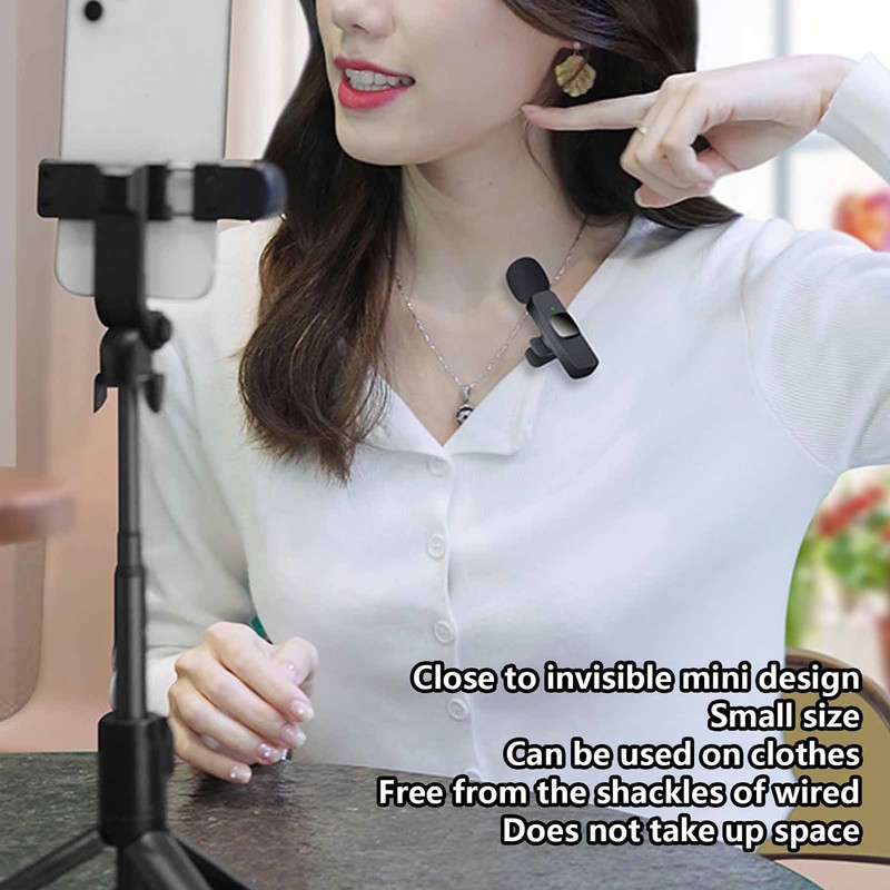 Wireless Lavalier Microphone Mini Plug and Play Live Stream Recording