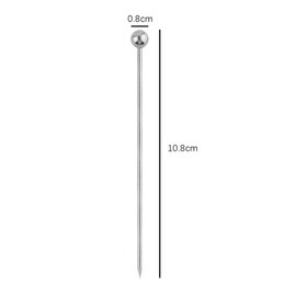 TRKETK 25 Pcs Stainless Steel Cocktail Sticks, Cocktail Picks Reusable Metal Drinks Skewers Olive Drink Picks Set Metal Fruit Sticks for Holiday Party Events Barbecue Appetizers (Silver)