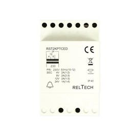 RELTECH Safety Transformer RST2PTCED, 4-8-12-24V/2-2-2-1A