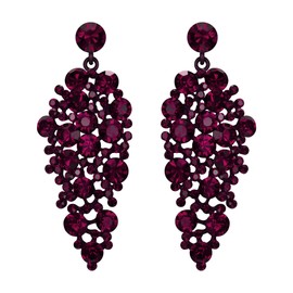 EVER FAITH Crystal Earrings for Wedding Bride, Sparkling Rhinestone Drop Chandelier for Women and Girls, Clear Silver Tone, Crystal, No Gemstone