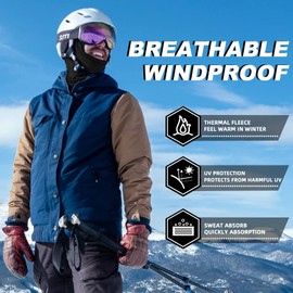 ROCKBROS Windproof Thermal Balaclava Ski Mask for Cycling, Running, Skiing - Men's and Women's