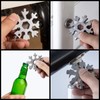 Snowflake multitool，Stainless Steel Snowflake tool multi，Portable Snowflake Tool Bottle Opener，Flat