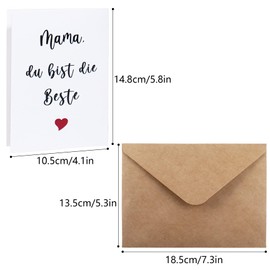 Qaziuy Mother's Day Card, Mum You Are The Best Greeting Cards with Envelope Merry Mother's Day Cards Mum Card for Birthday Mother's Day Gifts Card