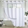 Extra Wide No Hook Waffle Weave Shower Curtain with Snap