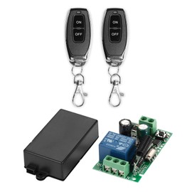 QIACHIP Radio Remote Control Switch 220 V 230 V 1 Channel 433 MHz RF Radio Control Relay Receiver with 2 Transmitters On/Off Lamp Switch Mode