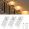 WILLED Motion Sensor Night Light, Rechargeable Stair Lights Indoor, Warm