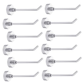 lasuroa 12pcs Magnetic Hooks, 2.8in Strong Magnetic Cruise Hangers Hold Up to 1.1lb Heavy Duty Wall Hooks for Hanging Wall Refrigerator Garage Kitchen (Silver)