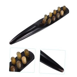 Healeved 3pcs Unique Design Ox Horn Therapy Massage Comb Back Gua Sha Stick Massaging Stick for Hair Relief