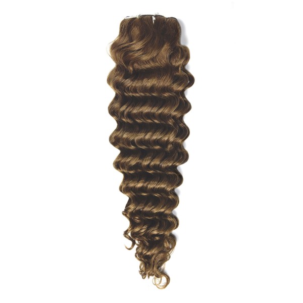 cliphair Curly Clip-In Human Hair Extensions - Chestnut Brown (#6), 18" (130g)