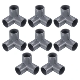 PATIKIL 8pcs 25mm 3 Way Elbow Pipe Fitting UPVC Joint Coupling Pipe Adapter for Pipe Connection, Gray