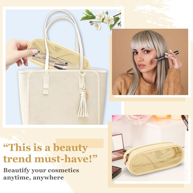 izuzta - Bolso pequeño de nailon con cierre para maquillaje,