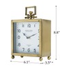 NIKKY HOME Small Gold Table Clock, Silent Non-Ticking Classic Battery