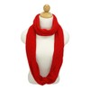TrendsBlue Premium Solid Color Knit Infinity Circle Scarf, Red