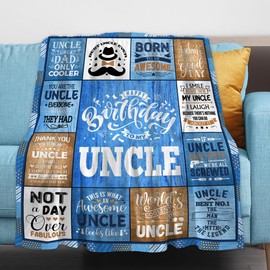 Uncle Birthday Gifts, Happy Birthday Gifts for Uncle, Men Uncle Gifts for Birthday, Adult Uncle Birthday Gifts from Niece Nephew, Uncle Birthday Decoration, Uncle Birthday Blanket 60"X 50"