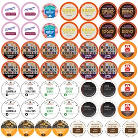 Perfect Samplers Dark Roast and Flavors Single Serve Coffee Pods for Keurig K Cup Machines, Bold Lover's Select, 50 Count