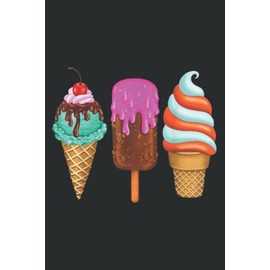 Ice Cream Cone Scoop Popsicle Cherry Summer Vacation Family: Notebook Journal with 6x9 inches, 120 Pages for Planner, Diary, Lined College Ruled Paper