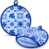 Honeydak 2 Pcs 8 Inch Tortilla Warmer Pouch, Mexican Talavera