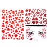3 Stück Herz Sticker Gesicht, Glitzer Gesichtstattoo Herzen Selbstklebend, Herz