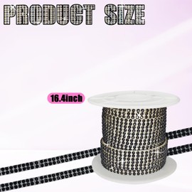 Hirificing Black Bling Car Decorations Rhinestone Trim Self Adhesive, 16.4 Ft Bling Car Interior Exterior Decoration Accessories for DIY Auto Dashboard Line, Car Decals Stickers for Women Girls